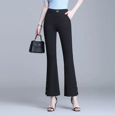 九分小喇叭裤女秋季2023新款高腰通勤显瘦休闲裤气质微喇西装裤子商品大图