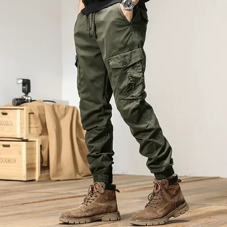 男裤子2022新款宽松休闲裤男士潮流百搭卫裤工装休闲束脚宽松裤子图片