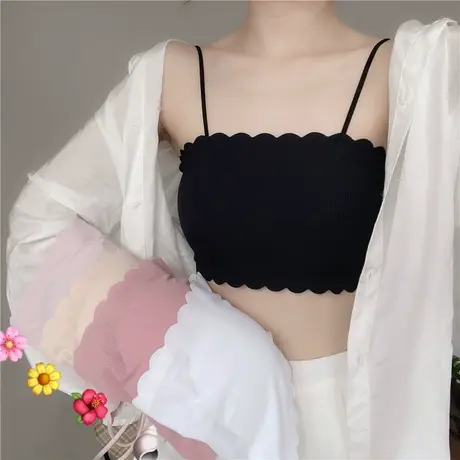 吊带背心新款裹胸抹胸少女内衣韩版高中生小胸聚拢打底背心女内搭图片