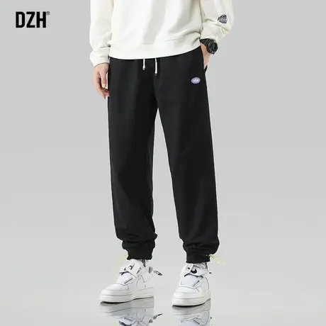 男士黑色运动裤男春夏潮牌束脚男裤2023新款松紧腰休闲裤百搭长裤商品大图