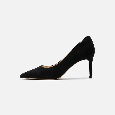 Nine West/玖熙2025年新款高跟鞋女尖头绒面细跟通勤单鞋女一脚蹬图片