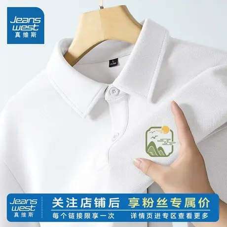 JR真维斯男装2025夏季新款 230g65棉珠地日系宽松潮流短袖POLO衫商品大图