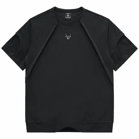 VIP解构拼接短袖T恤男潮牌重磅纯棉体恤机能小众设计感半袖打底衫商品大图