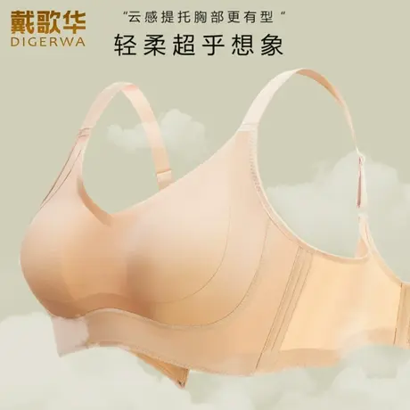 戴歌华品牌大胸显小薄款兔耳朵内衣女士全罩杯大码文胸商品大图
