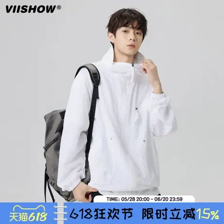 VIISHOW2025夏季男士高级感潮流设计感防晒衣男休闲宽松圆领上衣商品大图