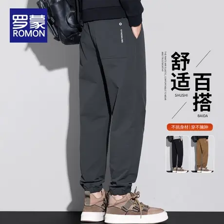 罗蒙男士束脚休闲裤男款秋冬男款爆款2025新款潮流百搭宽松裤子男商品大图