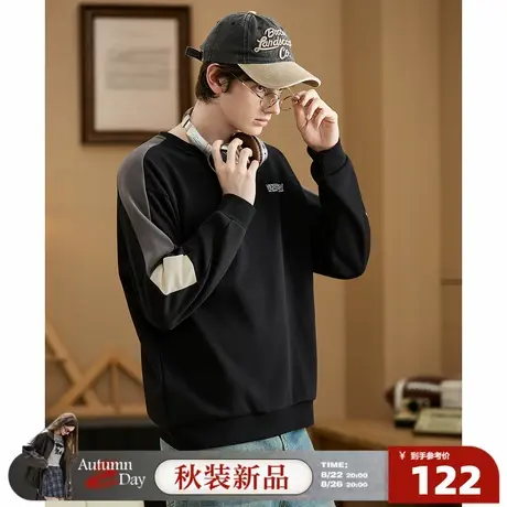 8.22/20点 上新唐狮2025秋季新款男圆领卫衣字母印花设计感运动风商品大图