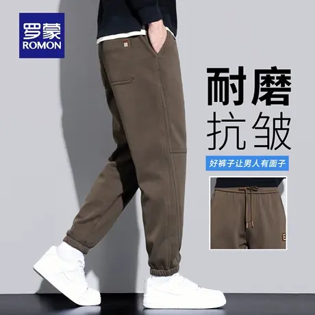 罗蒙运动休闲裤男士秋季新款抗皱宽松直筒长裤子束脚哈伦卫裤N3Z商品大图