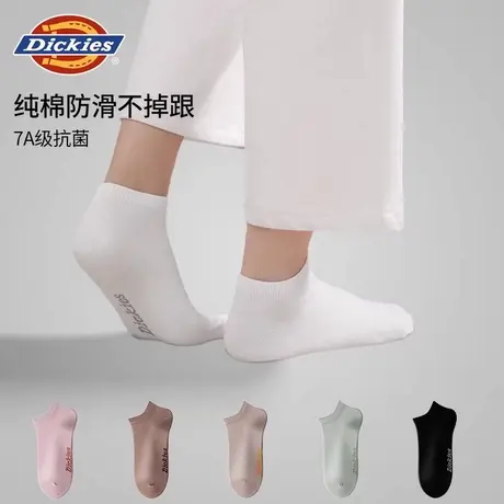 Dickies袜子女夏季透气纯棉7a抗菌吸汗防臭短袜2025新款薄款白色商品大图