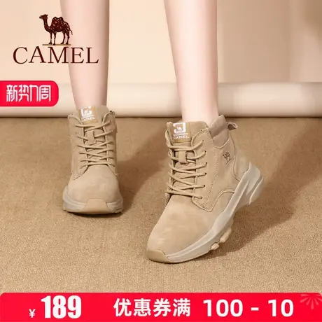Camel/骆驼女鞋24秋冬新款女士休闲靴工装靴厚底马丁靴户外短靴商品大图