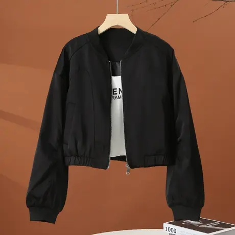 拉夏贝尔百搭外套秋季2025新款短款棒球服时尚洋气质休闲女士上衣商品大图