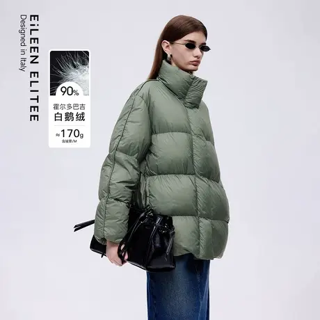朗姿欧洲EiLEEN ELITEE2025年冬季新款霍尔多巴吉鹅绒羽绒服立领商品大图