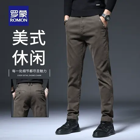 罗蒙秋季轻商务休闲裤男直筒弹力修身2025新款百搭潮流长裤子N1Z商品大图