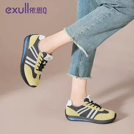 exull/依思Q2025秋季新款阿甘鞋女网面透气德训鞋女式休闲鞋板鞋商品大图