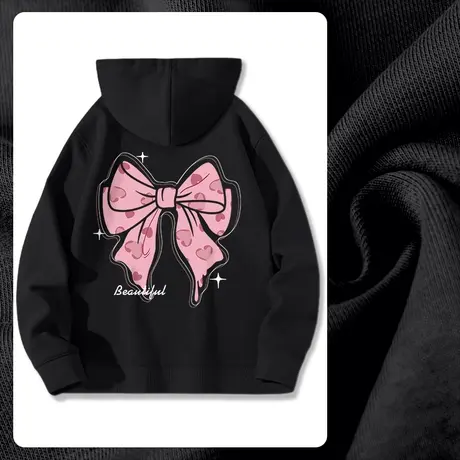 ZR真维斯卫衣春秋季女2023新款黑色连帽好看薄款洋气感女卫衣外套商品大图