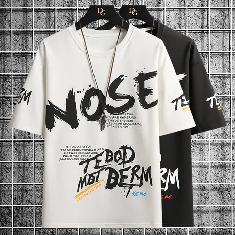 国潮短袖男潮牌宽松运动半袖男士t恤冰丝男款青少年学生体恤衣服商品大图