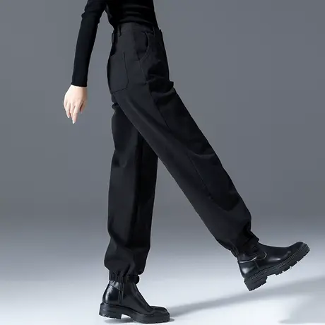 冬季工装裤女2024新款束脚爆款裤子秋冬加绒女裤休闲运动裤哈伦裤商品大图