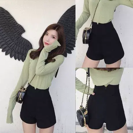 性感紧身黑色包臀裙女冬半身裙2024新款纯欲辣妹a字超短裙裤子潮图片