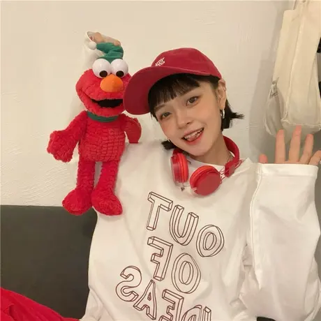 红续2023早春新款韩版宽松百搭ins潮纯棉长袖T恤女上衣打底衫宽松图片