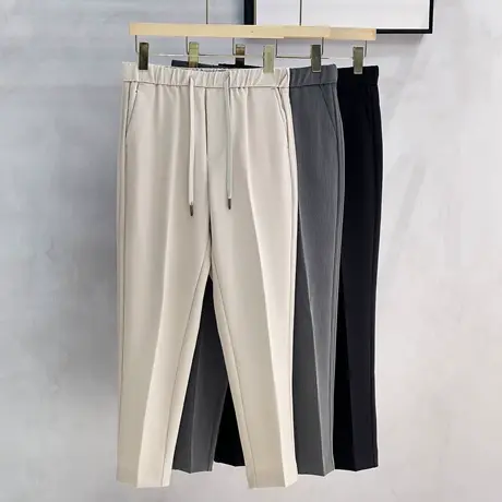 小西裤男男士九分商务休闲通勤高级垂坠感秋冬松紧腰男款休闲裤子商品大图