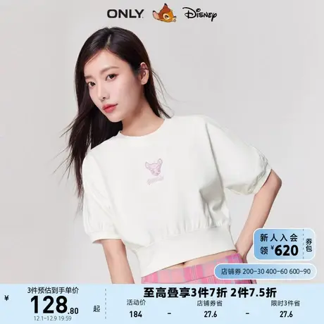ONLY奥莱2023春夏新款迪士尼小鹿斑比联名圆领短款T恤商品大图