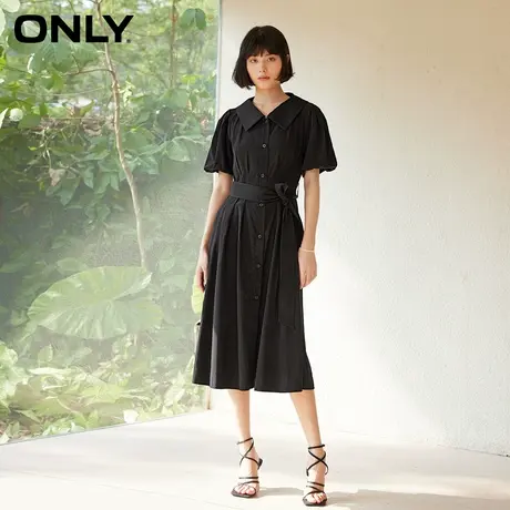 ONLY奥莱春季新款气质百搭中长款A字收腰衬衫连衣裙女图片