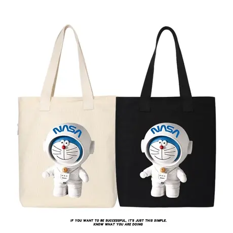 秀洛NASA联名宇航员托特包大容量帆布包单肩手提斜挎包书包大学生商品大图