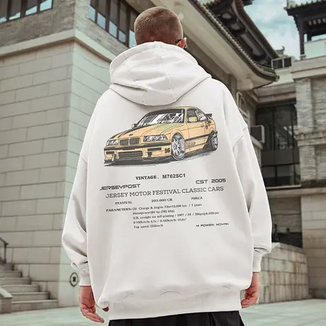 港风复古嘻哈加肥加大码卫衣男装纯棉重磅做旧高街外套加绒春秋季商品大图