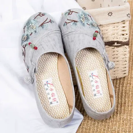 步锦轩老北京布鞋女新款旗舰店官方女鞋正品绣花鞋女款女士妈妈鞋商品大图