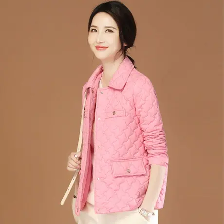 韩潮袭人2023冬季新款POLO领纯色宽松休闲加厚保暖棉衣棉服外套女图片