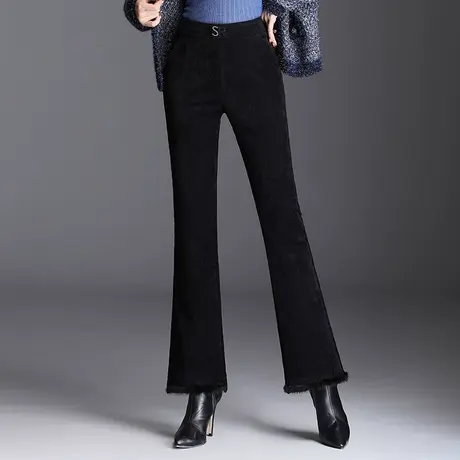 雪尼尔加绒加厚喇叭裤韩版显瘦休闲裤女秋冬季2023新款微喇裤长裤商品大图