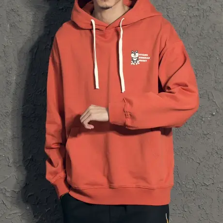 奕飏五色入卡通印花连帽卫衣男士秋冬款宽松韩版潮流加绒帽衫上衣商品大图