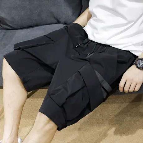 夏季工装短裤男宽松ins潮牌大码运动休闲五分裤冰丝薄款速干中裤图片