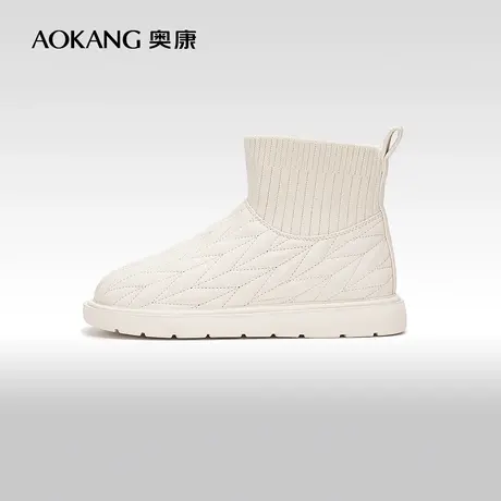 【门店发货】奥康女鞋 2023冬季新款加绒雪地靴时尚保暖可外穿图片