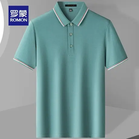 【7A抗菌桑蚕丝】罗蒙翻领短袖POLO衫男士夏季新款速干易打理t恤图片