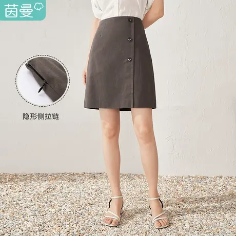 【商场同款】茵曼显瘦半身裙女2023夏季新款宽松通勤纯棉a字裙子图片