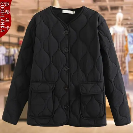 加肥加大码妈妈冬装羽绒棉服2022新款宽松时尚轻薄短款小棉衣外套商品大图