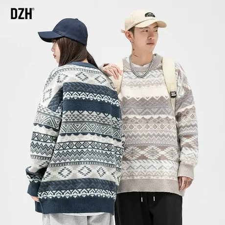 男士日系情侣毛衣男冬季加厚潮牌慵懒风情侣装外套新款2023年爆款商品大图