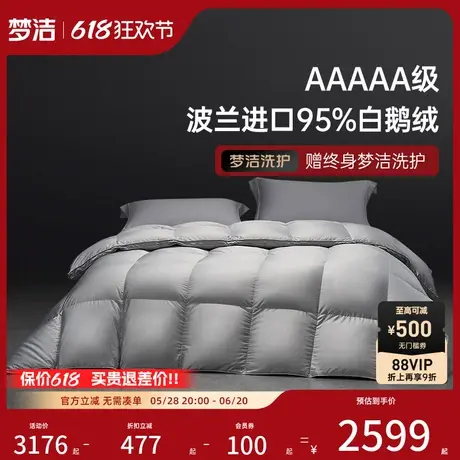 梦洁家纺白鹅绒被子波兰进口95绒子冬季加厚保暖被芯空调被锁温商品大图