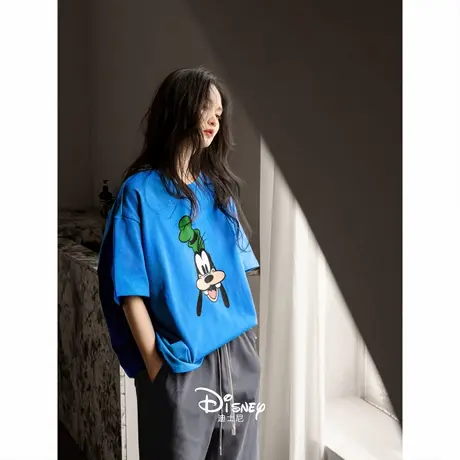 迪士尼睡衣女款夏季纯棉短袖短裤凉感家居服时尚少女宽松大码套装商品大图