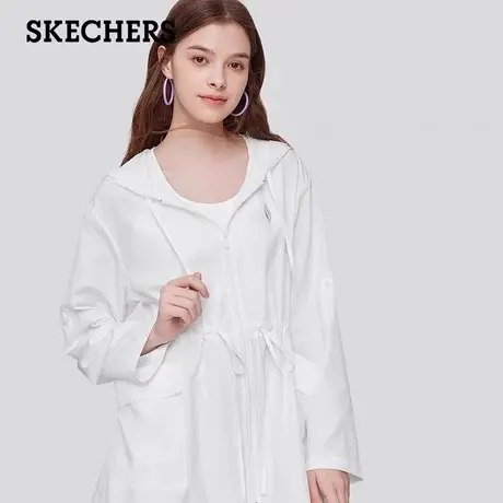 【明星同款】Skechers斯凯奇2025年夏新款女中长款防晒衣运动外套图片