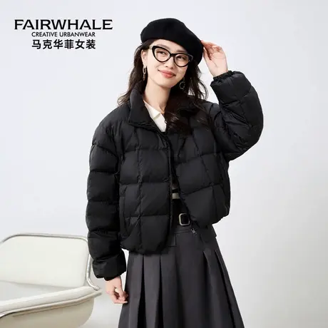 马克华菲泡芙羽绒服女2025冬季新款立领短款小个子面包服冬装外套图片