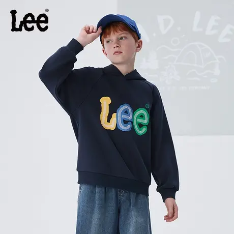 Lee儿童连帽卫衣2025春季新款男童女童套头上衣中大童休闲宽松图片