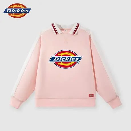 Dickies童装女童卫衣儿童粉色拼接秋装男孩2025新款polo领上衣潮A图片