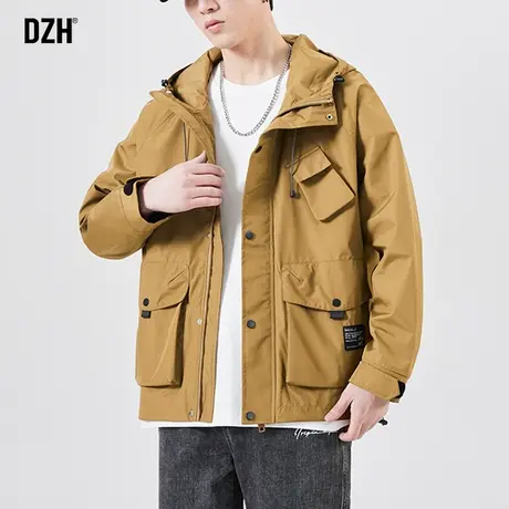 男士工装夹克外套男连帽春秋款潮牌休闲宽松百搭上衣2023新款衣服商品大图