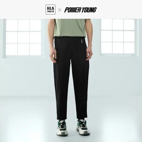 【直筒】HLA/海澜之家POWER YOUNG休闲裤23春新中腰直筒工装裤子商品大图