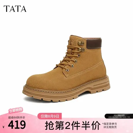 TATA他她复古厚底马丁靴男靴加绒户外大黄靴短靴2024秋冬QGB01DD4商品大图