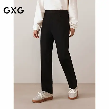 GXG男装 经典弹力直筒休闲黑色牛仔裤简约长裤 2025秋季新品商品大图