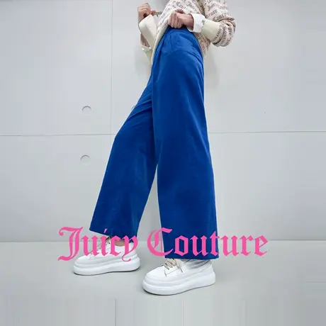 Juicy Couture橘滋休闲裤女2025年秋季新款直筒贴布灯芯绒长裤子商品大图