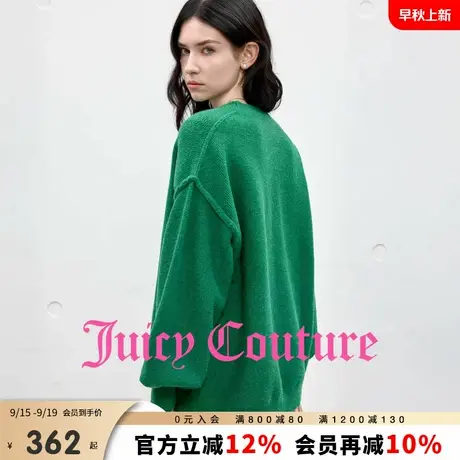 Juicy Couture橘滋针织衫女25年秋季新款撞色提花宽松灯笼袖毛衣商品大图